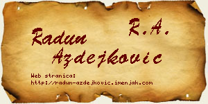 Radun Azdejković vizit kartica
